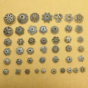 Calottes de perles en argent antique pour la création de bijoux vintage DIY et bracelets