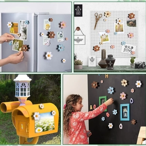 Colorful daisy flower fridge magnets set for locker, whiteboard and home office decor