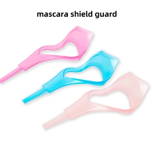 3 In 1 Eyelash Mascara Shield Guard Curler Applicator Helper Tool With Comb Plastic Portable For Beginners Makeup