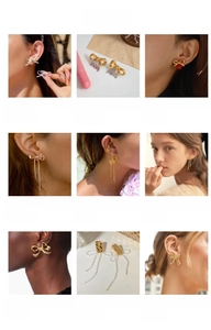Collection de boucles d'oreilles nœuds étincelants et pampilles en or et argent
