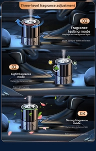 Car aromatherapy humidifier with three spray modes and RGB indicator light in cup holder