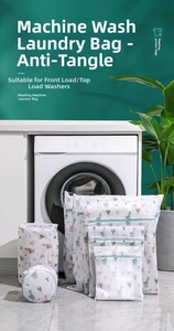 Thick fine mesh laundry bags with alpaca prints for washing machine protection
