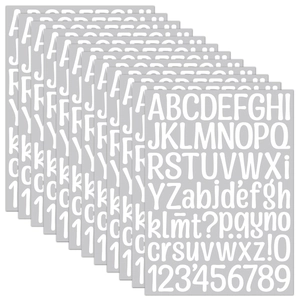 Stacked layout of waterproof 1.5 inch colorful letter and number stickers for gift decor