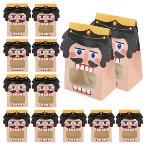 Nutcracker Christmas gift bag with PVC window for cookies and holiday treats