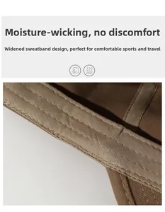 Détail de la bande anti-transpiration large du chapeau en toile avec coutures de qualité