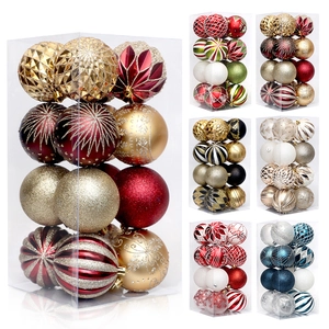 Boules De Noël En Plastique Peintes Incassables Décorations À Suspendre Pour Arbre De Noël Motifs Variés Décoration Festive