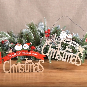 Weihnachts-Hängeschild Holz Merry Christmas Deko-Schild Für Tür Wand Fenster Schneemann Rentier Design