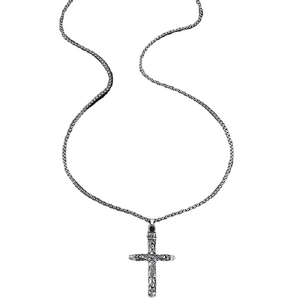 Collier en acier inoxydable pour hommes avec un pendentif croix en argent minimaliste sur chaîne