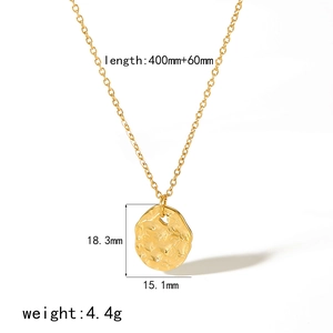 Titanium steel 18k gold sun necklace with colorful zircon and hammer texture pendant