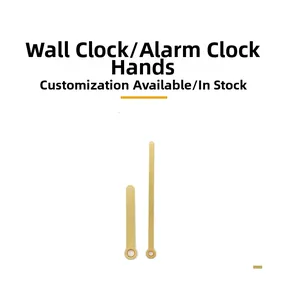 Macro detail of brushed gold copper clock hands for quartz wall or alarm clocks