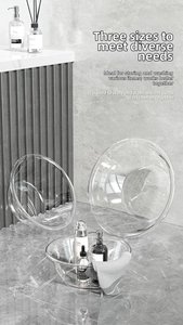 Three-piece set of transparent washbasins in large, medium, and small sizes with PET material