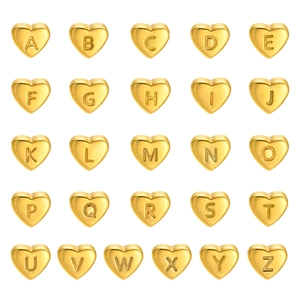 Stainless Steel Heart Alphabet Letter Charms For Jewelry Making DIY Small Initial Pendants Minimalist Accessories