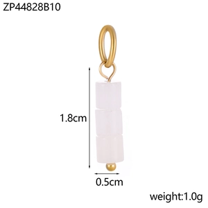 Macro shot of natural white stone pendant with 1.8cm gold buckle for DIY jewelry
