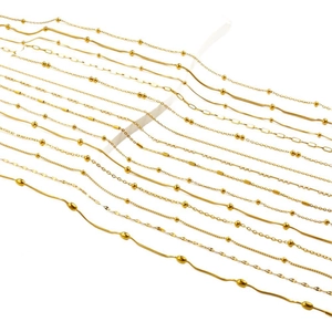 Versatile 18k gold plated stainless steel chain necklace collection in various link styles