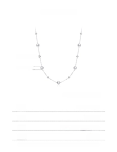 Detailed specs of S925 silver pearl necklace with 5mm and 8mm pearls in 60cm or 95cm length