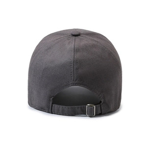 Dunkelgraue Baseballkappe für Herren mit verstellbarer silberner Metallschnalle hinten