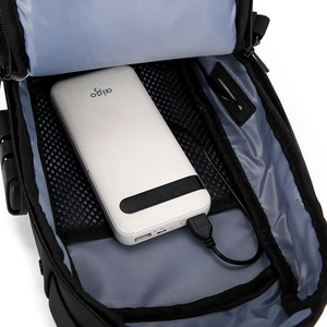 Waterproof anti-theft crossbody chest bag with USB charging port and internal storage pocket