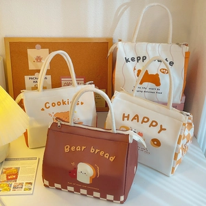 Maillard cartoon thermal lunch bags with waterproof coating and cute food patterns
