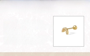 Detail specifications card for S925 sterling silver geometric stud with zirconia