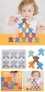 Detailed silicone mold for DIY stacking puzzles and colorful human-shaped blocks