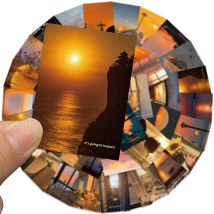 60 pieces sunset landscape stickers for scrapbooking and phone waterproof matte finish