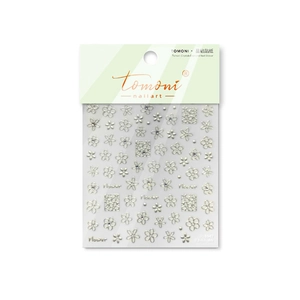 Autocollants à ongles fleurs argentées rétro avec accents cristal et motifs évidés
