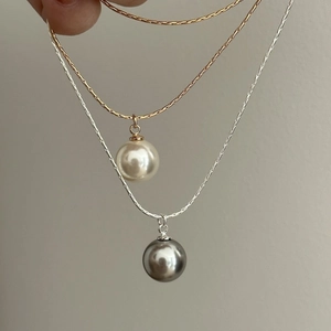 Minimalist Single Artificial Pearl Pendant Necklace Elegant Sterling Silver Or Gold Plated Snake Bone Chain For Women