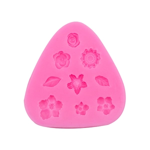 Mini flower and leaf silicone mold for fondant and chocolate DIY craft projects