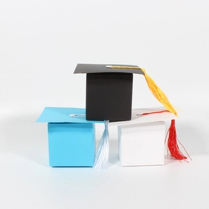 Graduation Cap Candy Box Cardstock Doctoral Hat Gift Box With Tassel For Graduation Party Ceremony Decoration Favor Boxes