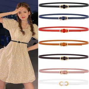 Ceinture Fine en Similicuir à la Mode pour Femmes Élégante Ceinture Mince Minimaliste Décoration pour Robe Chemise Réglable Boucle Lisse