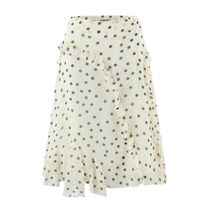 Damen Polka Dot Rüschenrock Unregelmäßiger Saum Hohe Taille Polyester Elegant Streetwear Midi Rock