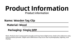 Detailed specification list for wooden Christmas tree clip pendant with material info