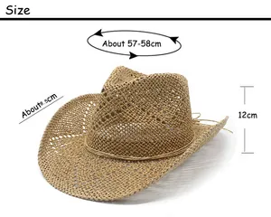 Tabella taglie dettagliata con misure di tesa e altezza per il cappello di paglia Panama
