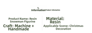 Technical specifications for resin Santa Claus and Snowman Christmas desktop ornament
