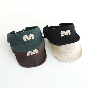 Summer Kids Sun Visor Hat Letter M Embroidered Polyester Topless Baseball Cap For Toddlers Outdoor Sports Sun Protection Hat