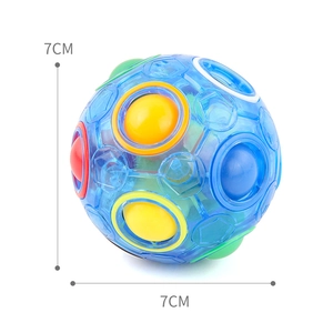 7cm Rainbow Magic Puzzle Ball with translucent blue shell for puzzle solving and stress relief