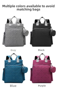 Waterproof nylon diaper backpack in four colors with matching round coin purses