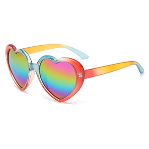 Heart Shaped Sunglasses Plastic Frame UV400 Fashion Retro Colorful Lenses For Women Girls Party Travel Outdoor Accessory