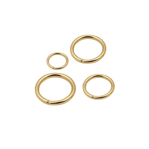 18k gold plated stainless steel jump rings in four sizes for jewelry making