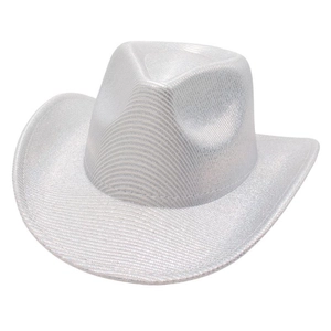 Western Cowboy Hat Shimmering Metallic Wide Brim Glitter Performance Party Music Festival Fashion Accessory Unisex