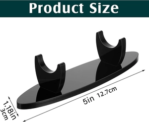 Detailed size guide of the black acrylic pen holder showing 12.7cm length and 3cm width