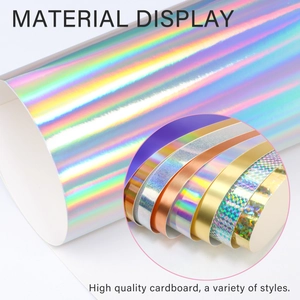 Laser cut kraft paper gift box with holographic window and sparkling texture display