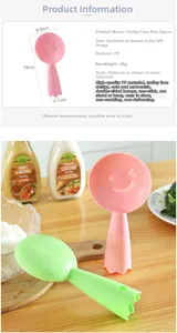 Detail view of smiling face rice spoon dimensions and its non-stick PP material design