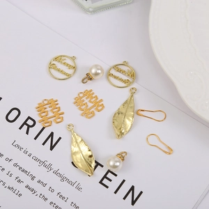 DIY Alloy Charms With Faux Artificial Pearl Leaf Merry Christmas Double Happiness Pouch Accessories And Pins