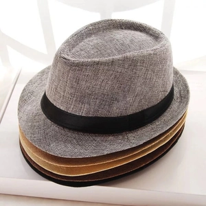 Chapeau Fedora Vintage Polyester Tissé Respirant Protection Solaire Été Plage Jazz Casquette Pour Hommes Et Femmes