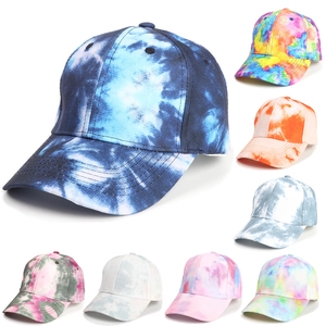 Tie-dye Baseball Cap Gradient Cotton Polyester Adjustable Sun Protection Casual Outdoor Sport Hat For Men Women Trendy
