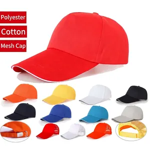 Baseball Cap Cotton Twill Breathable Sun Hat Adjustable Solid Color Sandwich Brim Unisex Adult Outdoor Sport