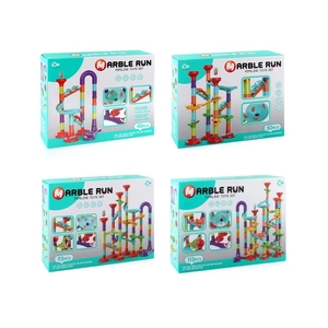 142-piece marble run toy set with large blocks for creative building for children aged 3+