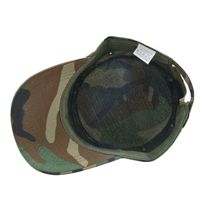 Jungle camouflage patrol cap with durable polyester cotton blend and interior lining