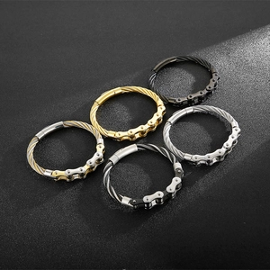 Herren Armband aus Edelstahl im Punk-Stil in Gold, Silber und Schwarz, Ketten-Design